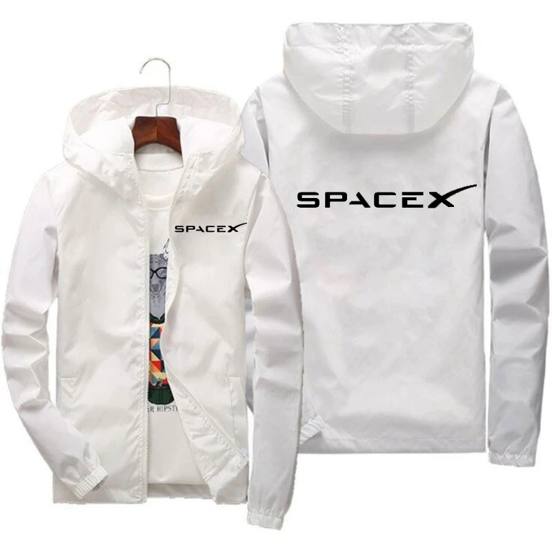 2023 yeni erkek SpaceX uzay X Logo Hoodies baskı rahat ilkbahar ve sonbahar koruyucu yarış kıyafeti spor fermuarlı ceket mont