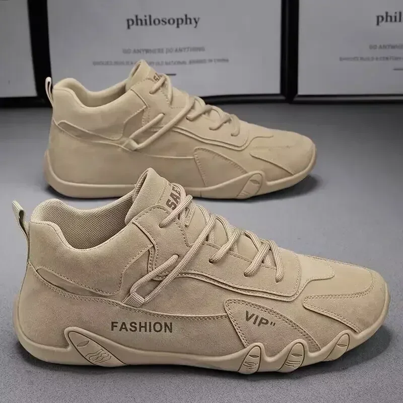 2023 yeni erkek ayakkabıları hafif rahat ayakkabılar yarım çizmeler tasarımcı kış peluş eğilim erkek mokasen ayakkabıları dantel Up kaymaz erkek Sneakers