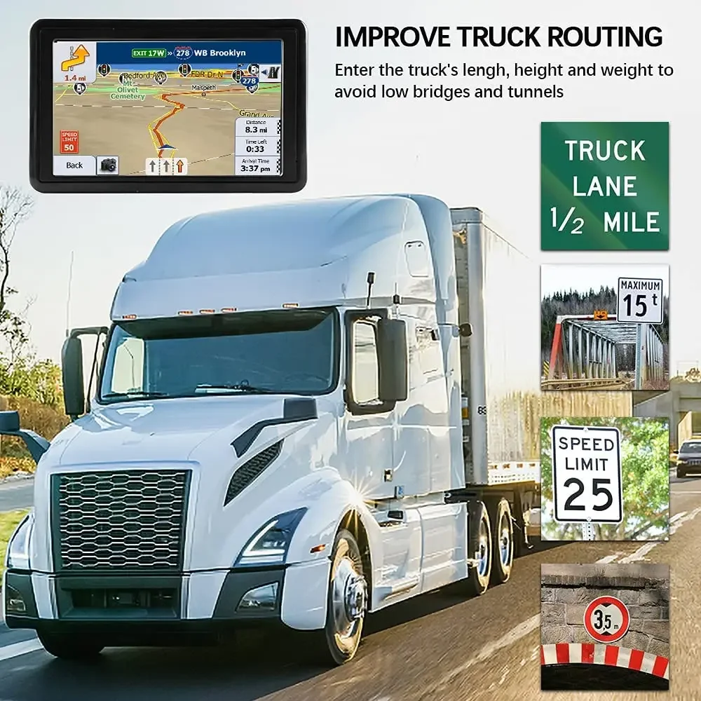 2024 5 inç dokunmatik ekran yüksek çözünürlüklü araba GPS navigasyon TFT 3D modu uydu navigasyon 8GB 256MB GPS navigasyon