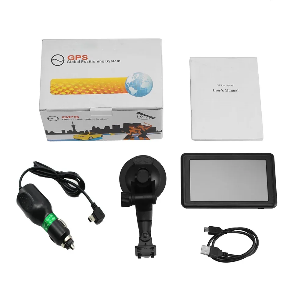 2024 5 inç dokunmatik ekran yüksek çözünürlüklü araba GPS navigasyon TFT 3D modu uydu navigasyon 8GB 256MB GPS navigasyon