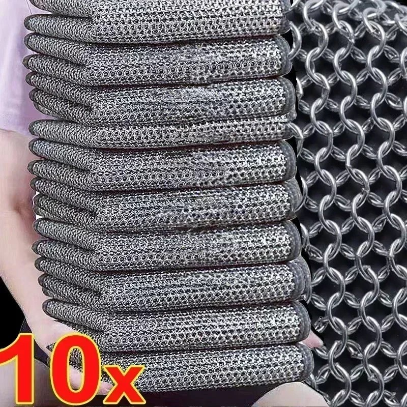 20cm çelik tel temizlik bezi çift katmanlı yapışmaz yağ demir dishkitchen mutfak Pan Pot yemekleri bezler nananadishcloth paçavra