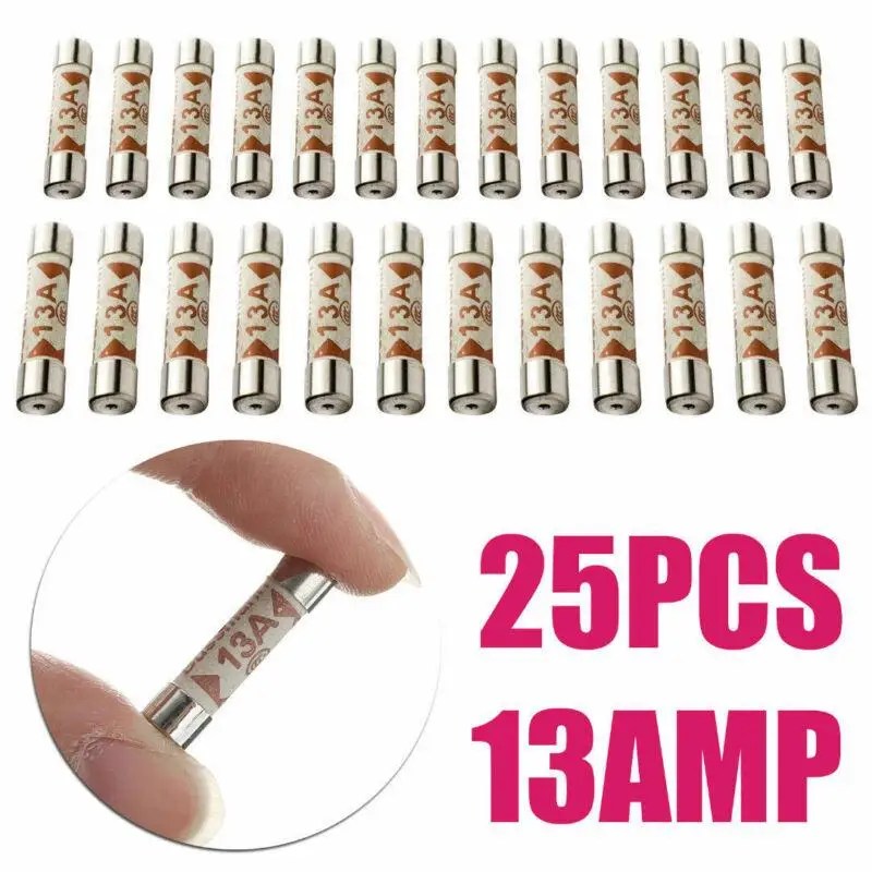 25 adet 3A/5A/10A/13A/20A ev sigorta fiş ev İngiliz güç kaynağı 13amp isyan seramik fiş sigorta - Görsel 2