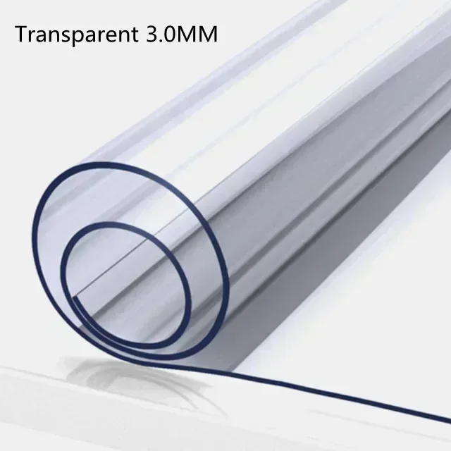 3.0mm yumuşak cam masa Mat PVC şeffaf masa örtüsü su geçirmez dikdörtgen masa örtüsü ped mutfak yağı-Proof masa Mat