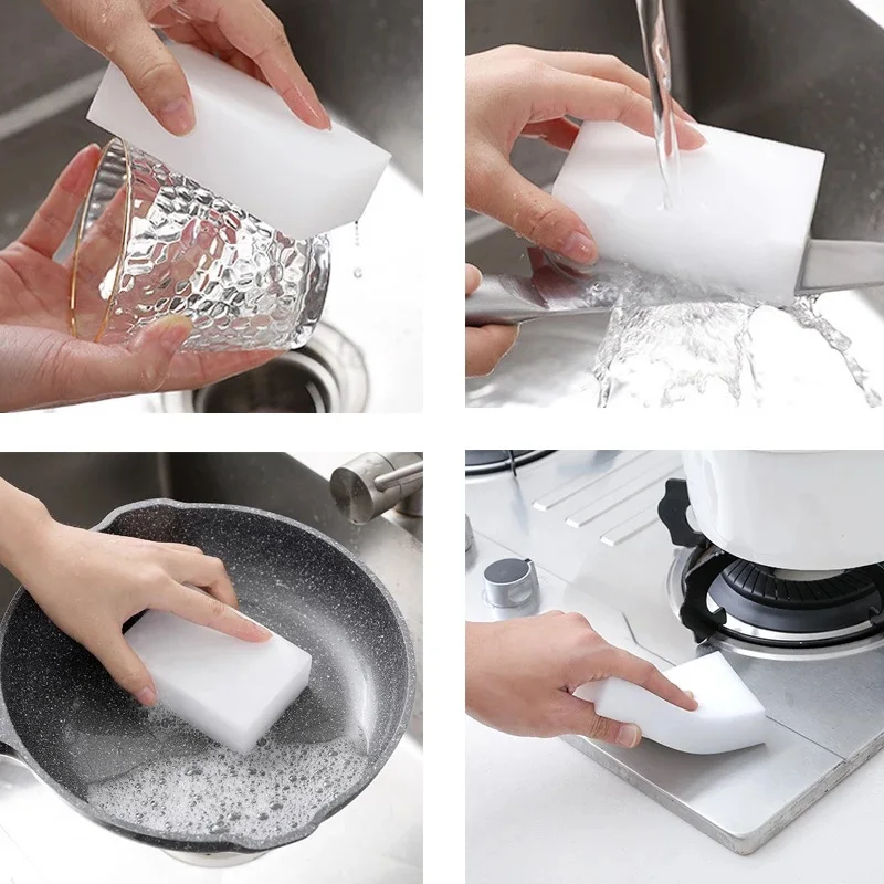 30/50/100 adet melamin sünger sihirli sünger silgi mutfak ofis banyo melamin ev Nano temizleyici temizlik sünger 10x6x2cm