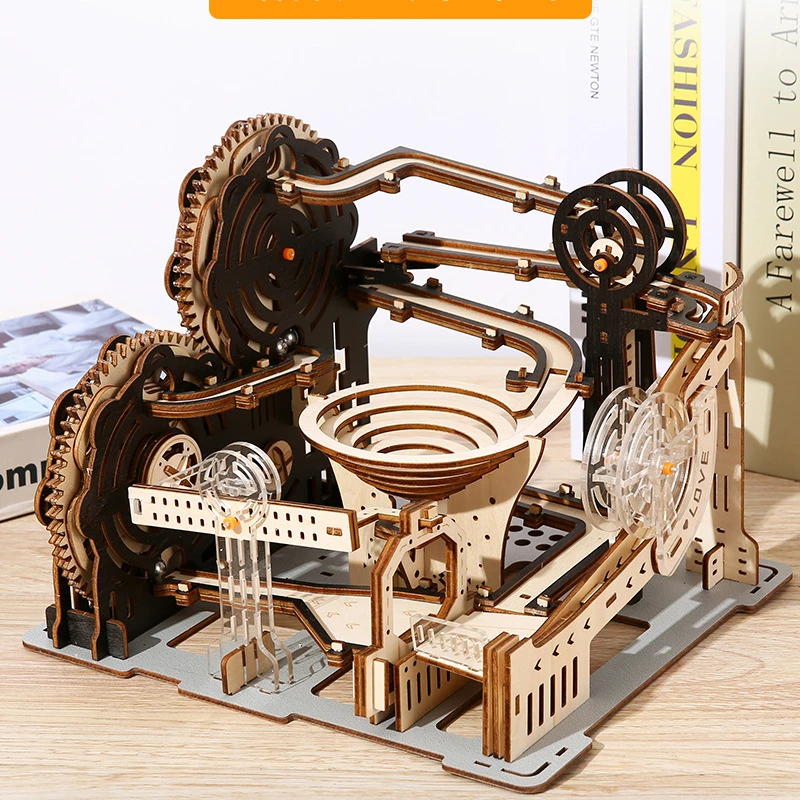 3D ahşap bulmaca DIY mekanik parça elektrikli manuel Model yapı taşı kitleri mermer çalıştırmak gençler için Set montaj oyuncak hediye yetişkin