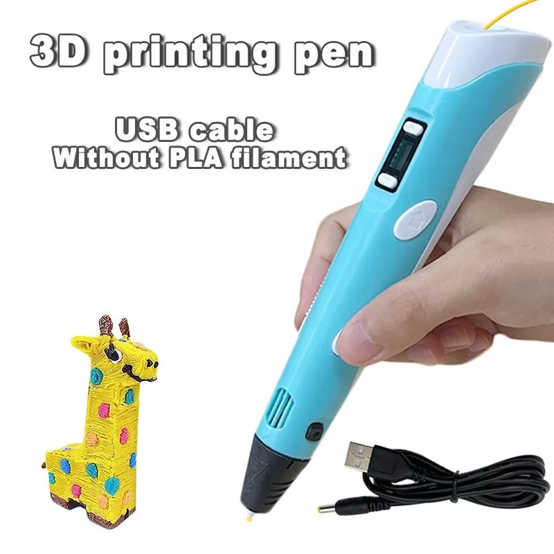 3D baskı kalem DIY üç boyutlu boyama çocuk oyuncakları eğlenceli kamuflaj LCD ekran ile uyumlu PLA Filament oyuncaklar hediye