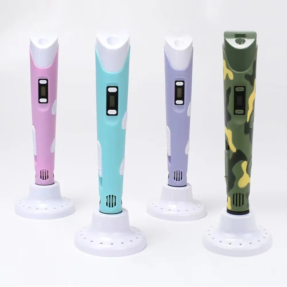 3D baskı kalem DIY cetvel kalemi ile LCD ekran 3D kalem 10 renk ile 50 metre PLA Filament noel doğum günü hediyesi için çocuk - Görsel 6