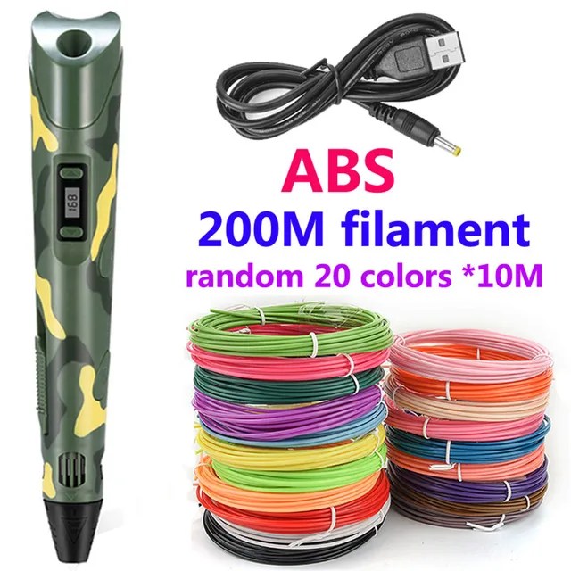 3D baskı kalem DIY cetvel kalemi ile LCD ekran 3D kalem 10 renk ile 50 metre PLA Filament noel doğum günü hediyesi için çocuk - Görsel 14