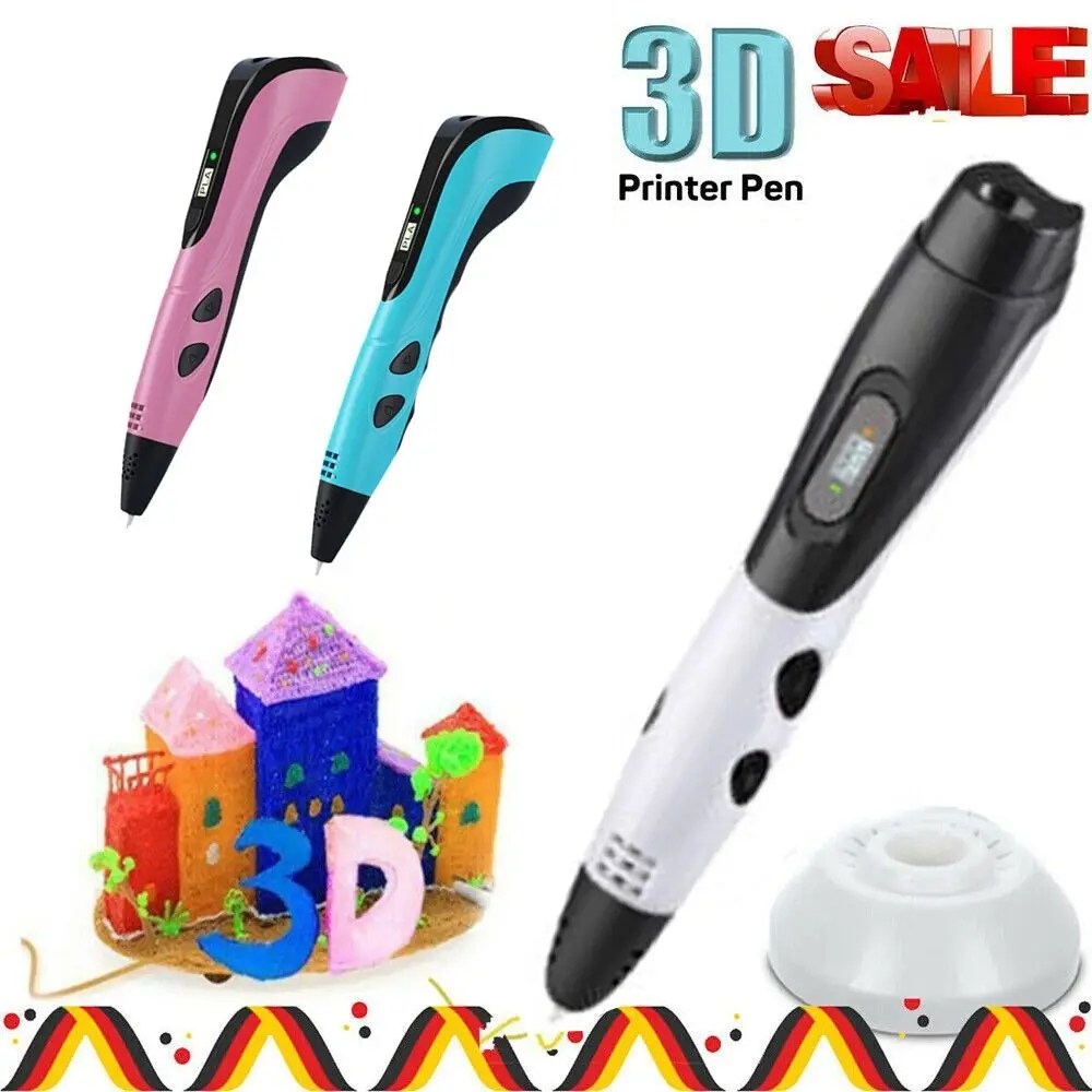 3D baskı kalem DIY cetvel kalemi çocuklar için yetişkin Creatived oyuncak 12 renkler 36M PLA filamentler + USB tip-c şarj edilebilir