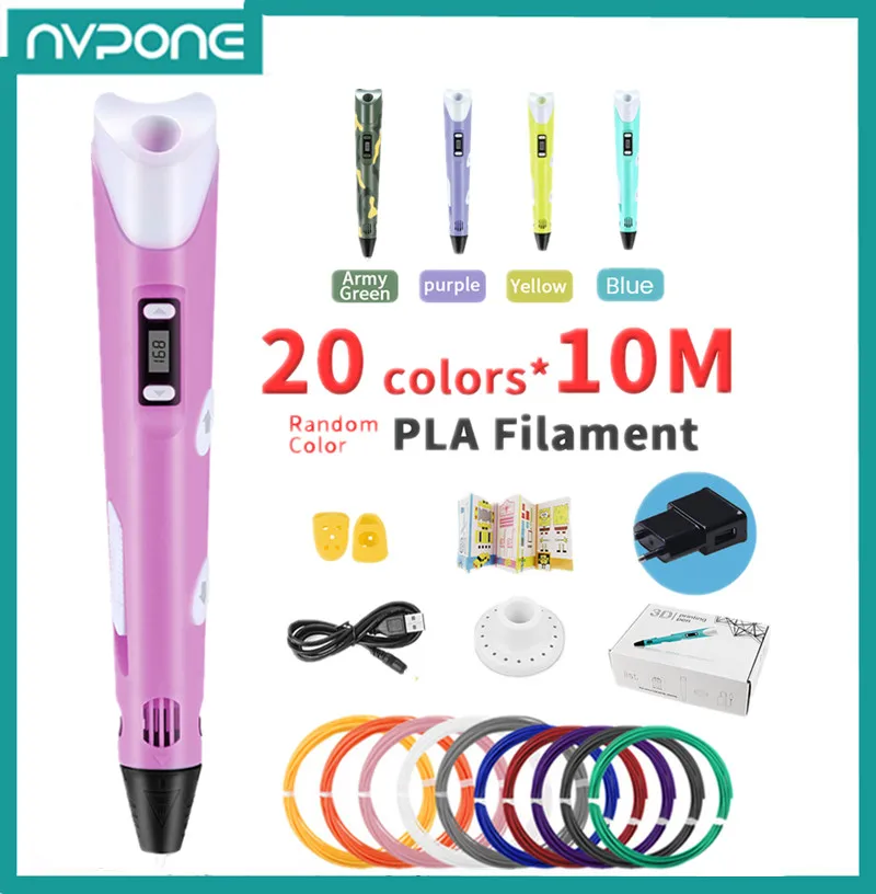 3D kalem seti 3d baskı kalem çizim kalem DIY kalemler PLA Filament doğum günü noel hediyesi çocuklar için şarj ile Graffti