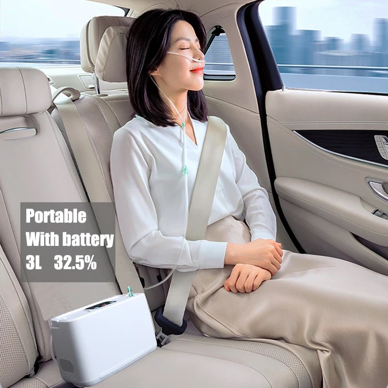3L Mini oksijen jeneratörü taşınabilir açık seyahat için 2.5 saat pil ile 32.5% dürtüsel spor oksijen Concentr cihaz makinesi - Görsel 5
