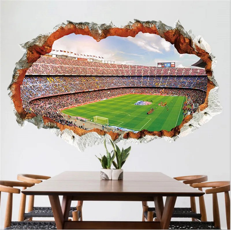 3d vivid futbol futbol topu duvar çıkartmaları oturma odası yatak odası duvar çıkartmaları dekorasyon diy duvar sanatı posterler