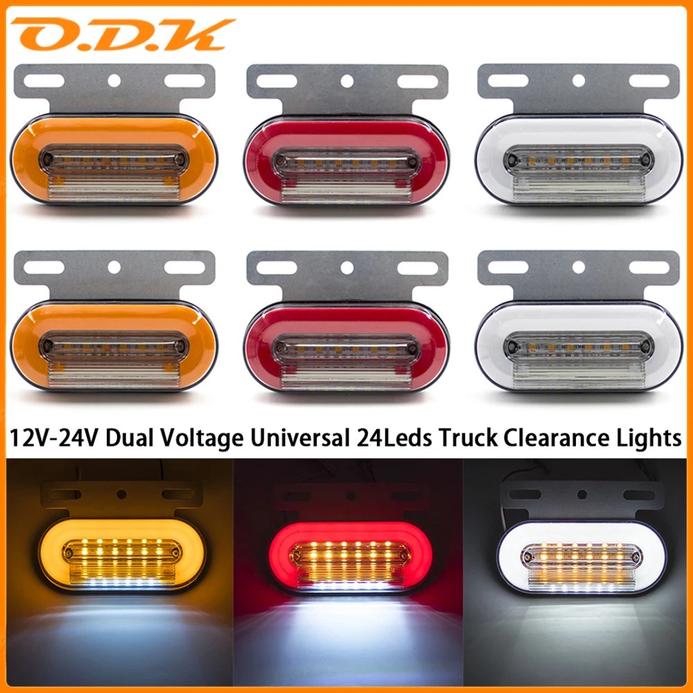 4/8 adet 12V 24V 24 led kamyon yan ikaz lambaları araba dış ışıkları sinyal gösterge lambası uyarı kuyruk hafif römork kamyon