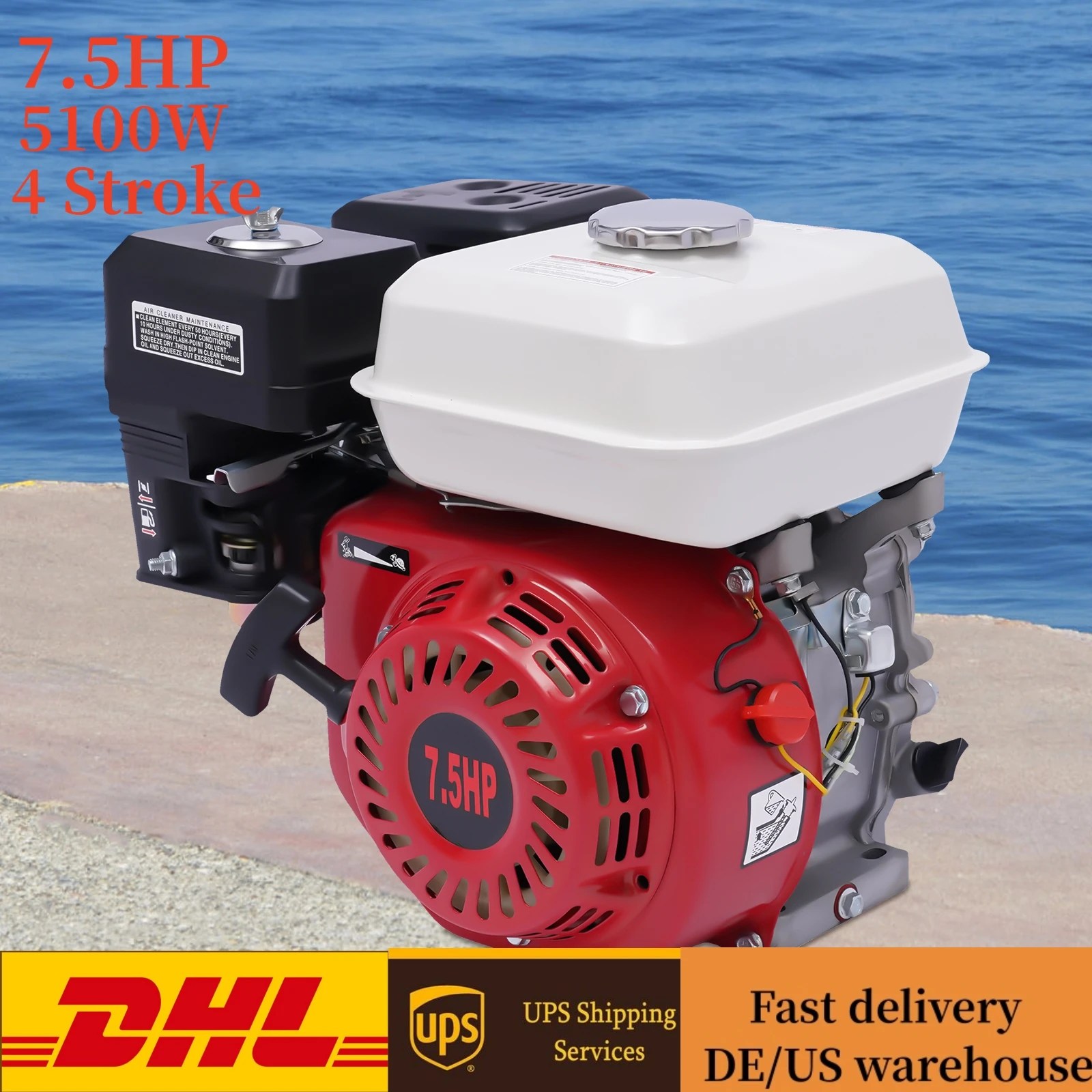 4 zamanlı motorlar benzinli benzinli motor 1 silindirli hava soğutma 7.5HP Kart motor Rotavator basınçlı yıkama motoru 5100W/4000W