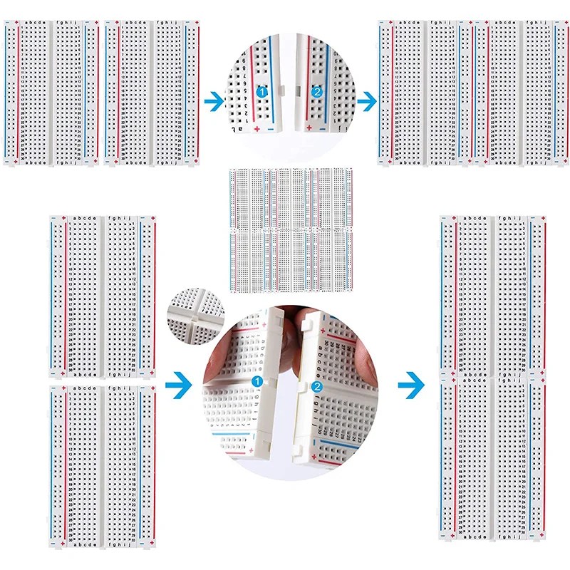 400 830 kravat noktaları lehimsiz PCB Breadboard elektrik panosu Mini Test Protoboard DIY ekmek tahtası  otobüs testi için devre - Görsel 6