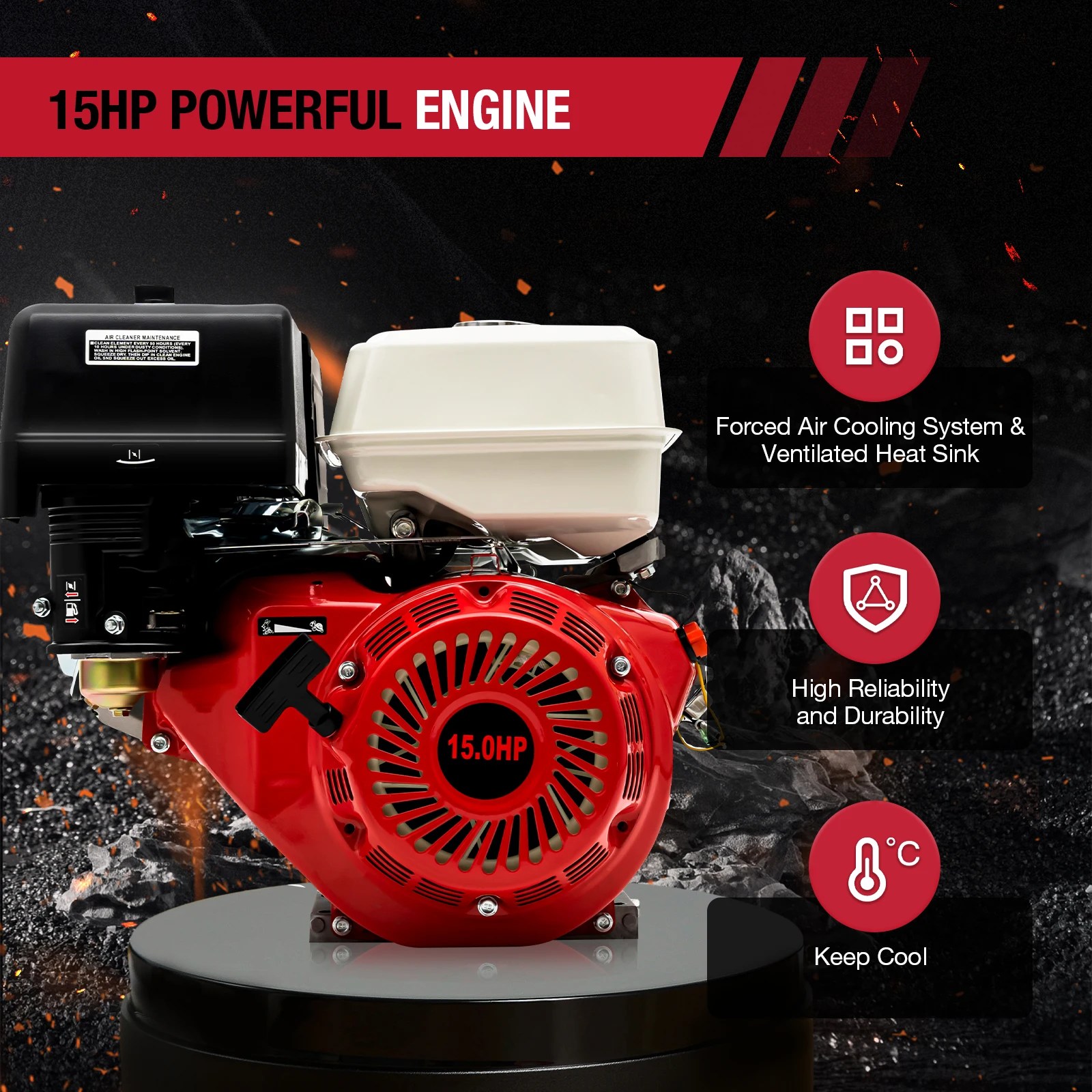 420CC 15 HP/7.5 HP 4 zamanlı gaz motoru Motor yatay Go Kart Motor Motor