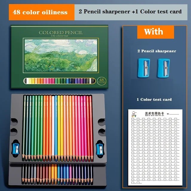 48/72/120/150/200 Colores yağlı/su renkli kalem suluboya 색lapilapilapices boyama okul sabit sanat malzemeleri özel - Görsel 13