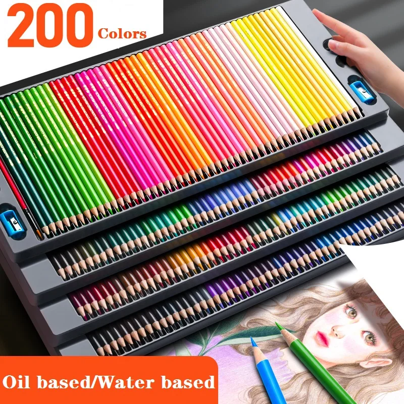 48/72/120/150/200 Colores yağlı/su renkli kalem suluboya 색lapilapilapices boyama okul sabit sanat malzemeleri özel