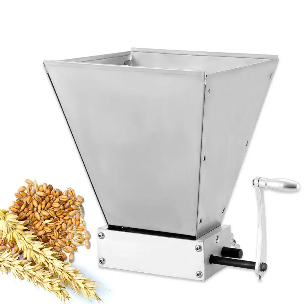 4L 2 silindir paslanmaz çelik Malt kırıcı ağır buğday Homebrew tahıl kırıcı manuel tahıl değirmen düşük hız matkap mevcut