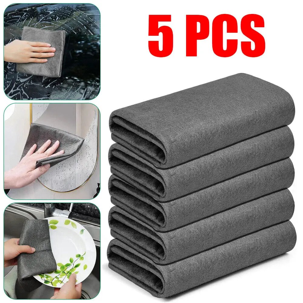 5/1 adet sihirli temizlik bezi hiçbir iz temizlik bezleri mucize mikrofiber bez cam sofra mutfak için bez ev temizlik havlusu