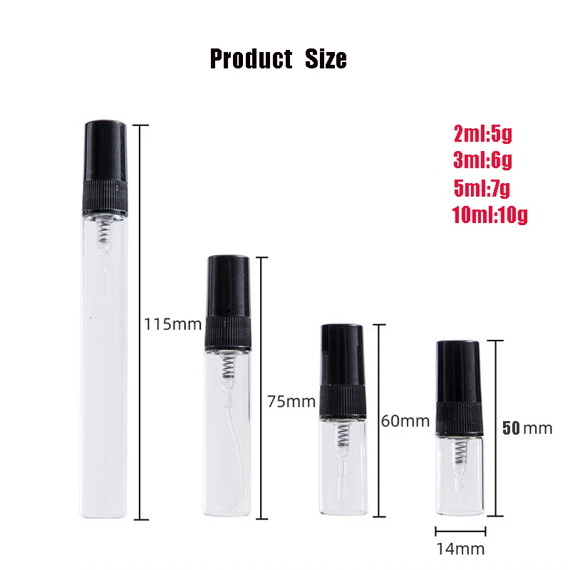 5/10 adet 2ml 3ml 5ml 10ml Mini taşınabilir parfüm şişe sprey doldurulabilir kozmetik örnek cam şişeleme boş konteyner