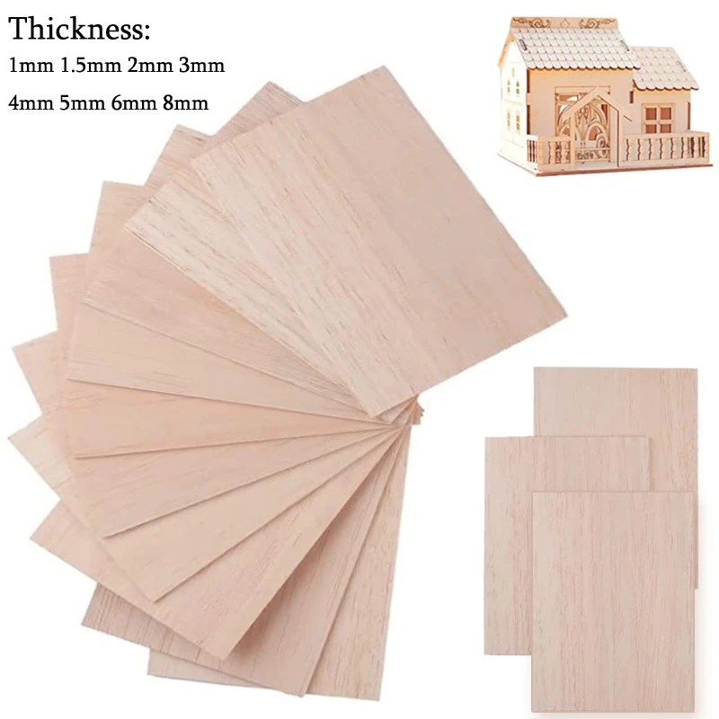 5/10 adet Balsa ahşap levhalar kat 100/200/300mm uzun 100mm geniş 1-8mm kalın zanaat DIY proje için ahşap DIY zanaat aksesuarları