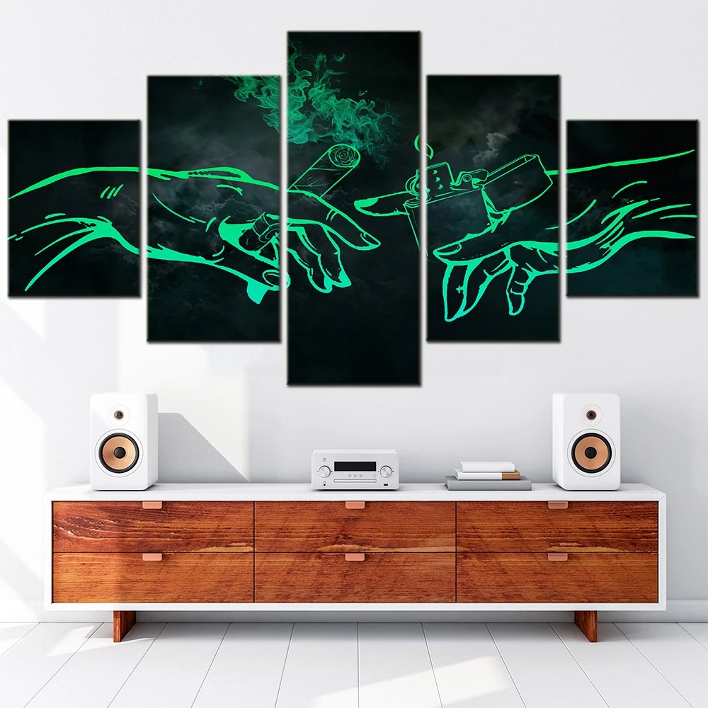 5 Panel duvar sanatı tuval Adam sigara resim Modern tuval boyama oturma odası dekorasyon Set genç ev dekor
