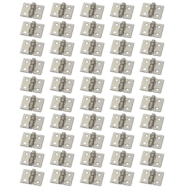 50 adet pirinç kaplama Mini menteşe küçük dekoratif takı ahşap kutu dolap kapı çivi Dollhouse mobilya ile menteşeler - Görsel 9