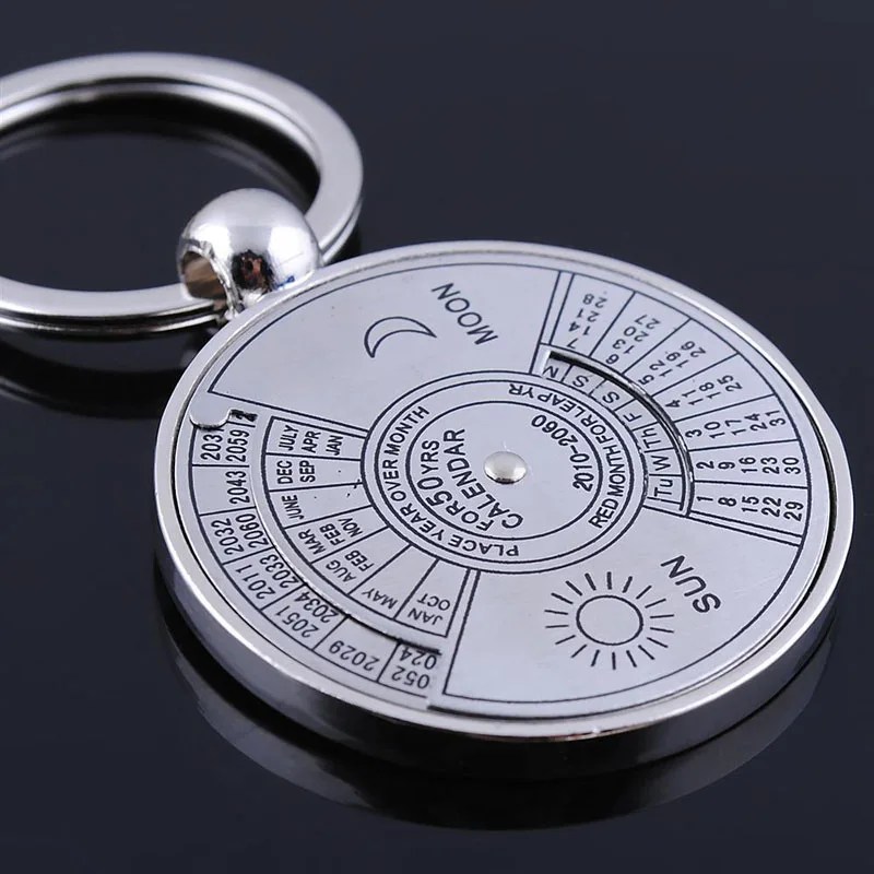 50 yıl süper Perpetual takvim anahtarlık şişe açacağı anahtarlıklar Astrology anahtarlık parti hediye anahtarlık hediye takı