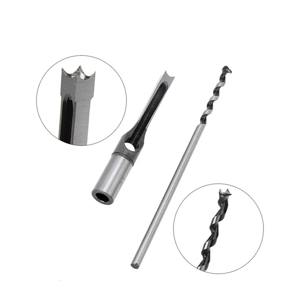 6.4 ~ 12.7mm HSS büküm matkap uçları ağaç İşleme matkap araçları kiti Set kare burgu Mortising keski matkap seti kare delik genişletilmiş testere - Görsel 3