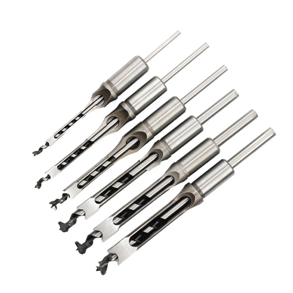 6.4 ~ 12.7mm HSS büküm matkap uçları ağaç İşleme matkap araçları kiti Set kare burgu Mortising keski matkap seti kare delik genişletilmiş testere