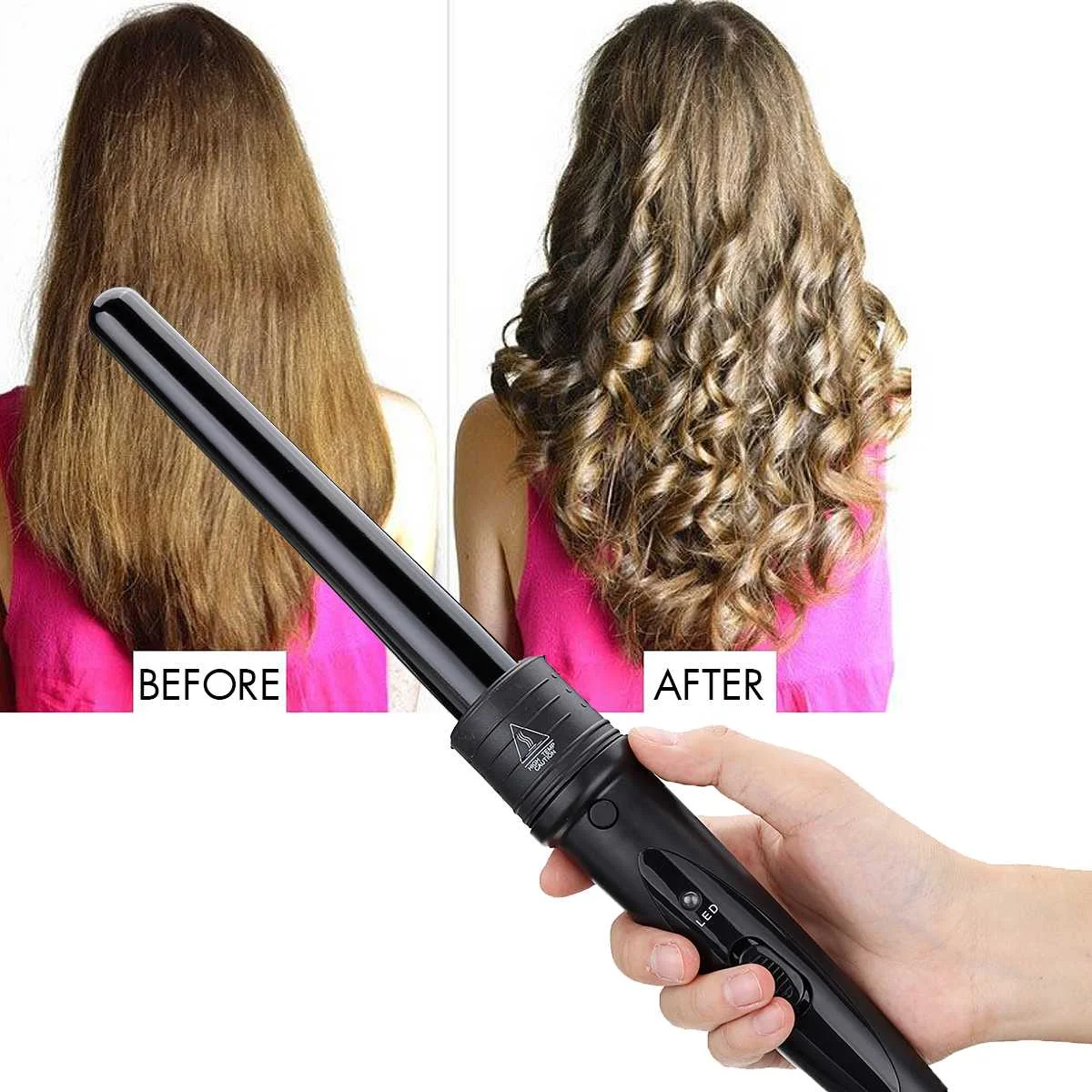 6 in 1 9-32mm değiştirilebilir profesyonel seramik saç bigudi dönen bukle makinesi değnek değnek Curlers saç bakımı şekillendirici araçları - Görsel 4