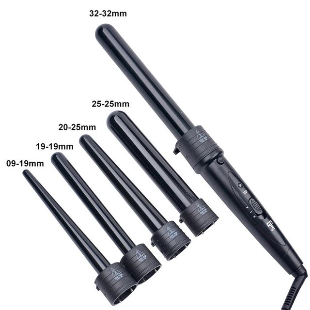 6 in 1 9-32mm değiştirilebilir profesyonel seramik saç bigudi dönen bukle makinesi değnek değnek Curlers saç bakımı şekillendirici araçları - Görsel 10
