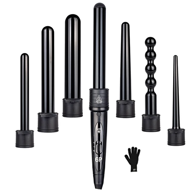 6 in 1 9-32mm değiştirilebilir profesyonel seramik saç bigudi dönen bukle makinesi değnek değnek Curlers saç bakımı şekillendirici araçları