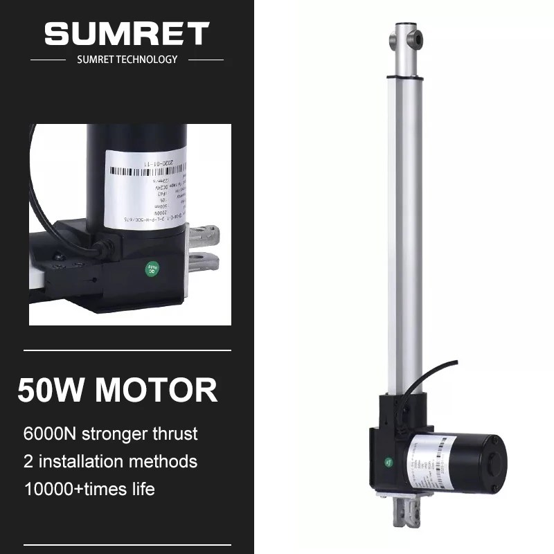 6000N elektrikli lineer aktüatör DC 12V 24V Motor 2000N 50mm 100mm 150mm 200mm 250mm 300mm 600mm 700mm 800m 900mm 1000mm inme