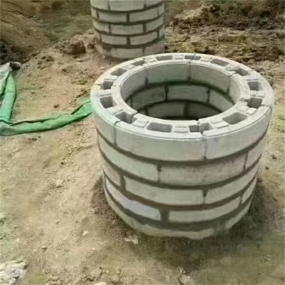 60cm zemin yuvarlak beton blok tuğla plastik kalıp muayene iyi duvar yuvarlak beton mil duvar modülü kutusu