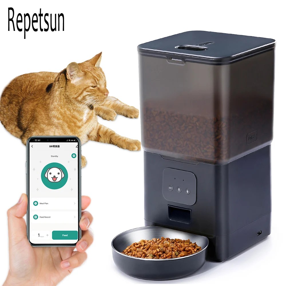 6L kedi zamanlama besleyici Tuya APP akıllı kedi besleyici evcil köpek maması otomatik dağıtıcı küçük kediler ve köpekler için uygun uzaktan besleme