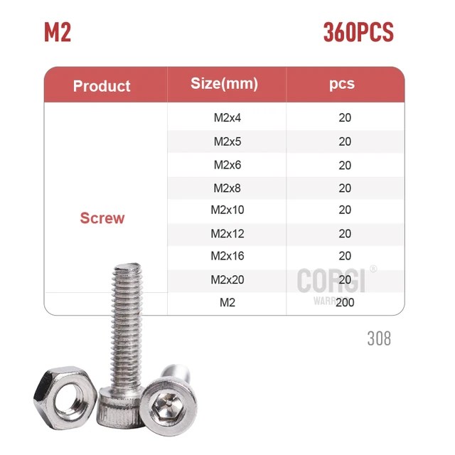 720-100 adet altıgen başlı soket kap vida aksesuarları kiti DIN912 M2 M2.5 M3 M4 M5 A2-70 304 paslanmaz çelik Allen cıvata fındık aracı kiti - Görsel 8