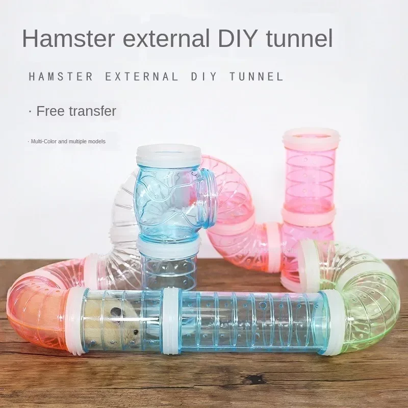8 adet/takım DIY Hamster tünel oyuncak Pet spor eğitim boru hattı şeffaf pist oyuncak Pet Hamster oyunu için küçük hayvan Accessori