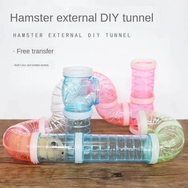 8 adet/takım DIY Hamster tünel oyuncak Pet spor eğitim boru hattı şeffaf pist oyuncak Pet Hamster oyunu için küçük hayvan Accessori