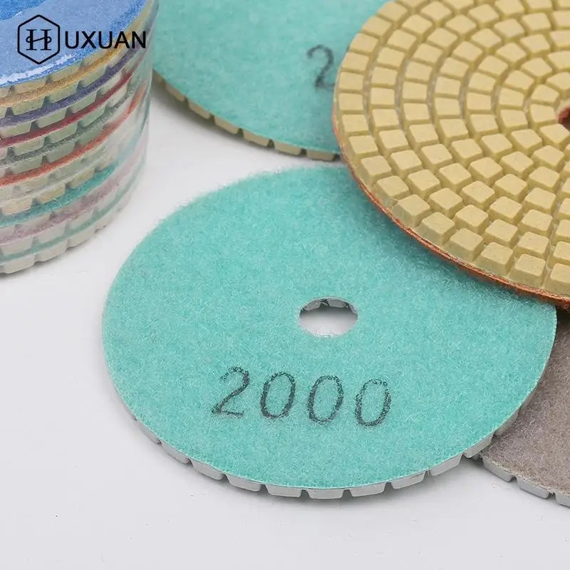 80mm 100mm elmas parlatma pedi 3 "4" ıslak Buff disk zımpara mermer granit beton taşlama tezgah taş için aşındırıcı