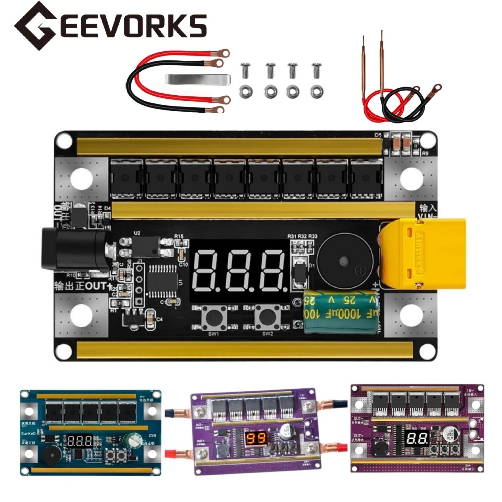 99 dişliler nokta kaynak makinesi kontrol panosu DIY nokta kaynakçı seti için 0.1-0.2mm nikel levha hidrit 18650 lityum pil kaynak