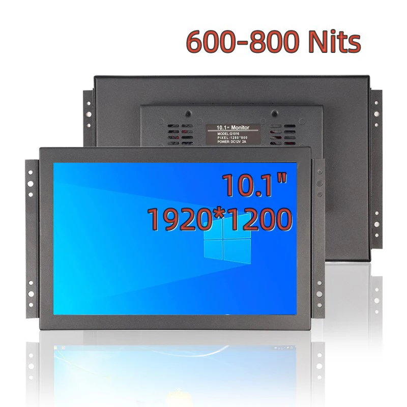 Açık HD 10.1 inç dokunmatik ekran monitör IPS yüksek parlaklık 1000 Nits duvar montaj LED ekran endüstriyel için HDMI VGA/iş