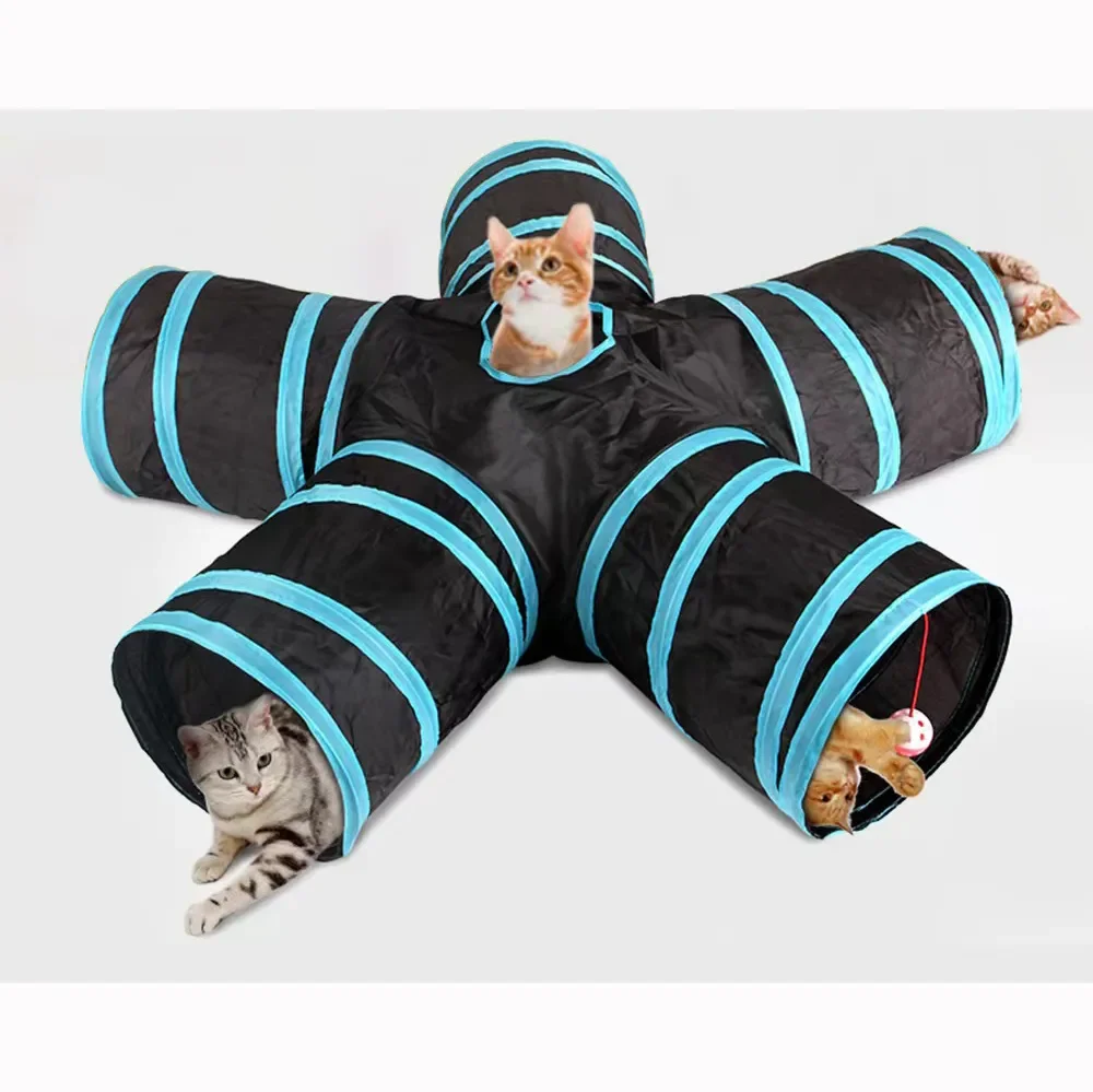 Aşınmaya dayanıklı kedi oyun tünel katlanabilir Pet hayvan tünelleri ile kırışık oynayan oyuncak kediler gine domuz tavşanlar için komik kedi kaynağı