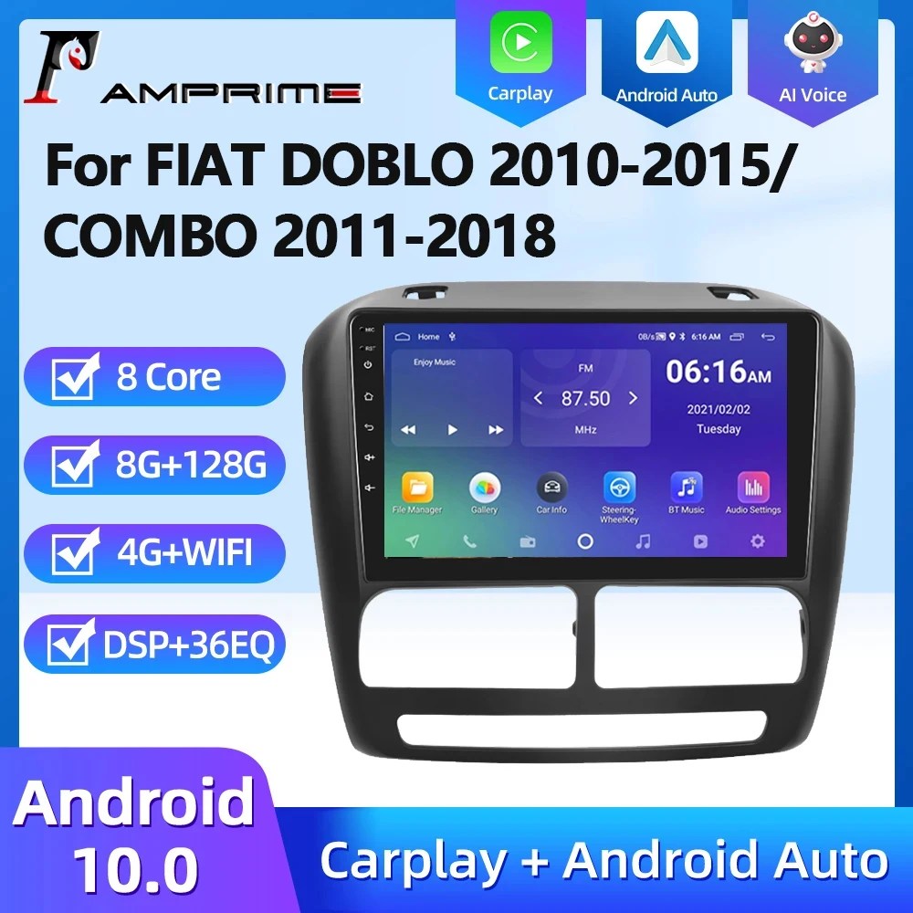 AMPrime 2din Android 11 FIAT FIAT için 2010-2015/Opel COMBO 2011-2018 multimedya Video oynatıcı GPS Carplay oto araba Stereo radyo