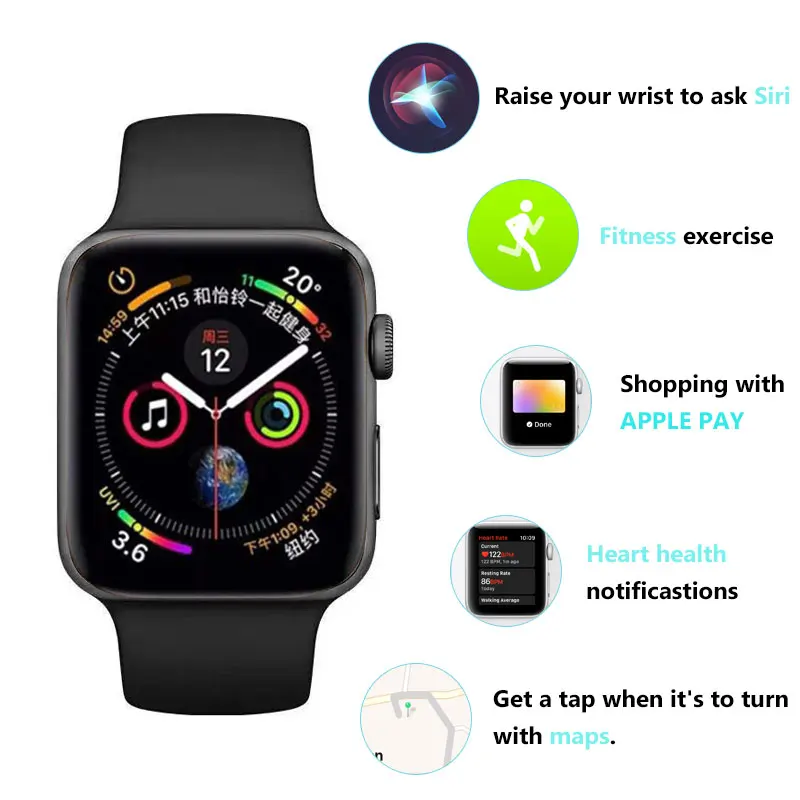APPLE Watch serisi 5 kullanılan GPS Smartwatch 40mm / 44mm alüminyum kasa ile spor bileklik