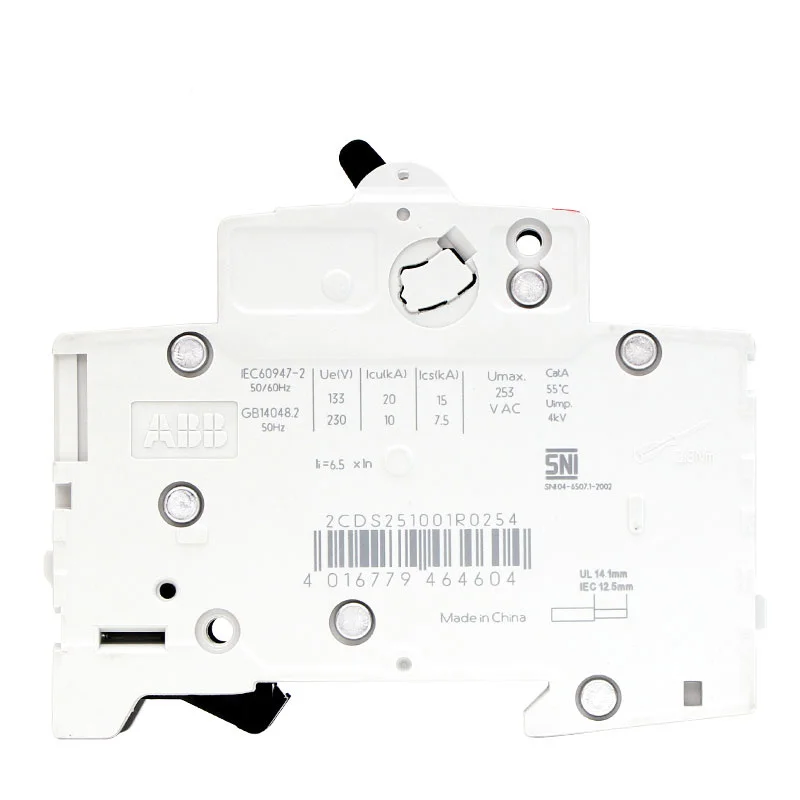 Abb diminutive S201-C25 ışık anahtarı mcb1p2p3p41a2a3a4a6a10a16a20a25a32a50a63a80a100a