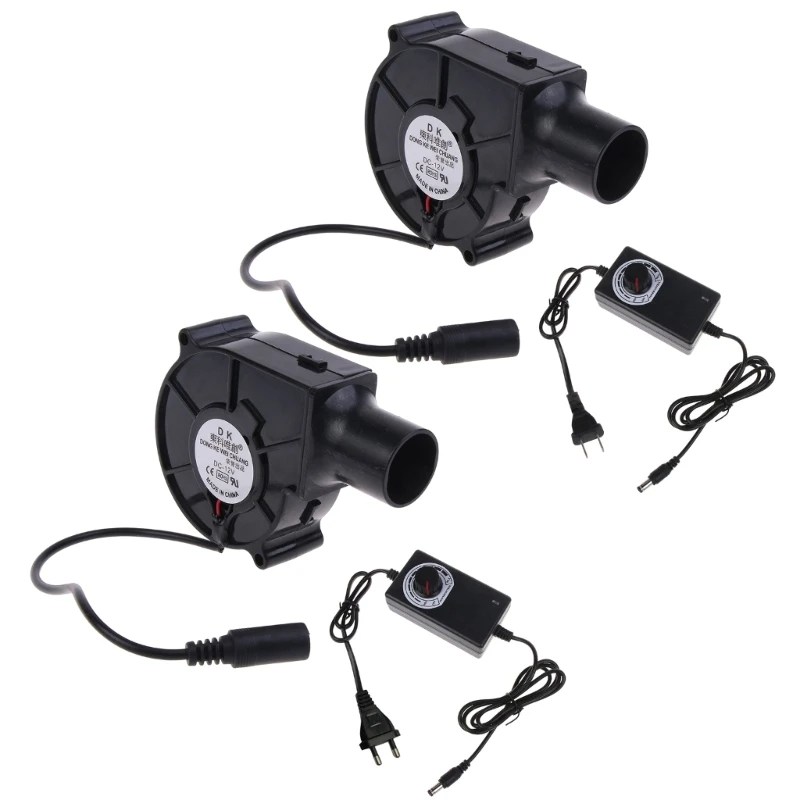 Abd/ab tak barbekü Fan hava üfleyici 12V büyük hava akış 110V 220V AC Powered Fan değişken hız kontrol piknik barbekü aracı C6UE
