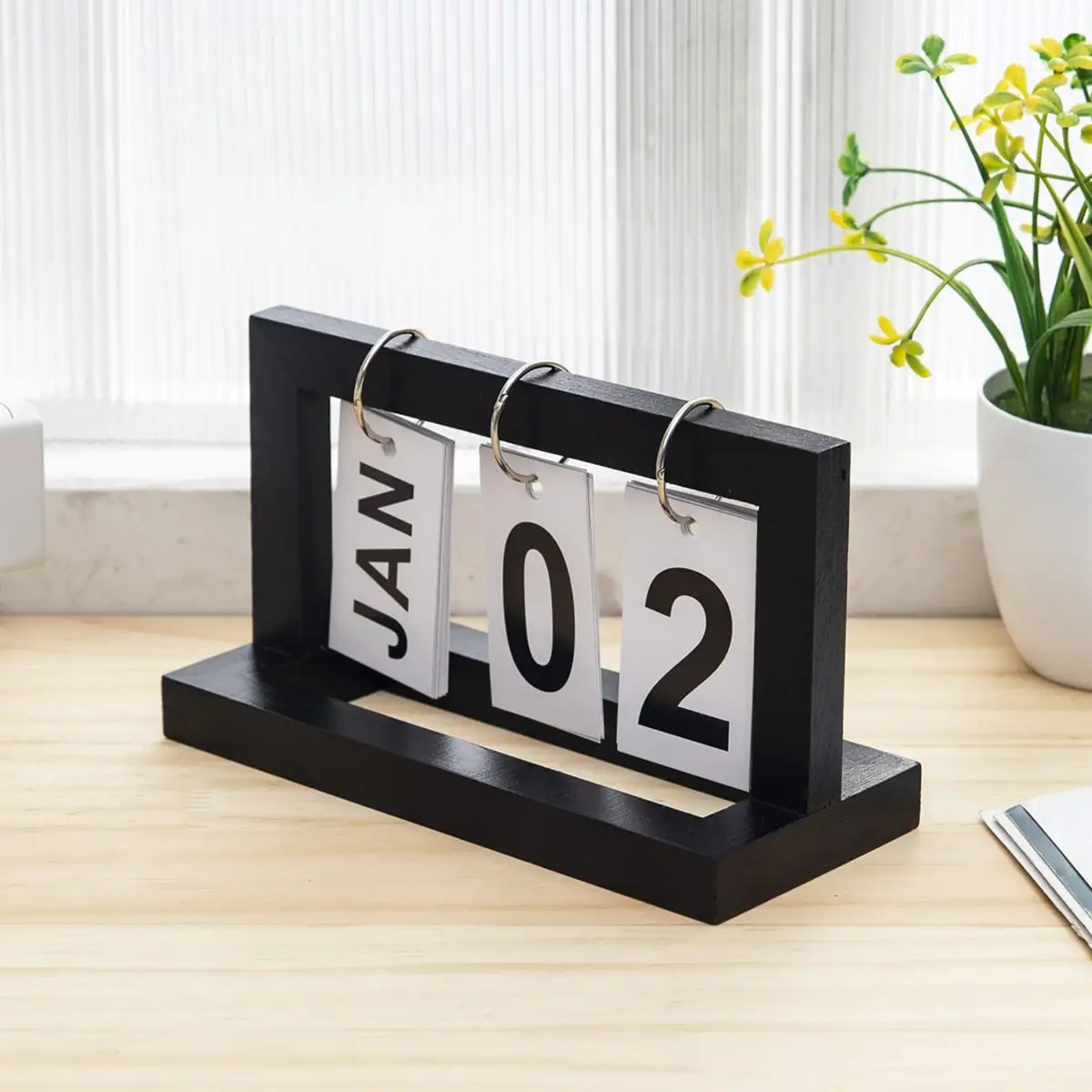 Ahşap eski ev takvim Cafe masaüstü dekoratif sadelik süsler DIY Flip planlayıcısı masa Perpetual ofis malzemeleri