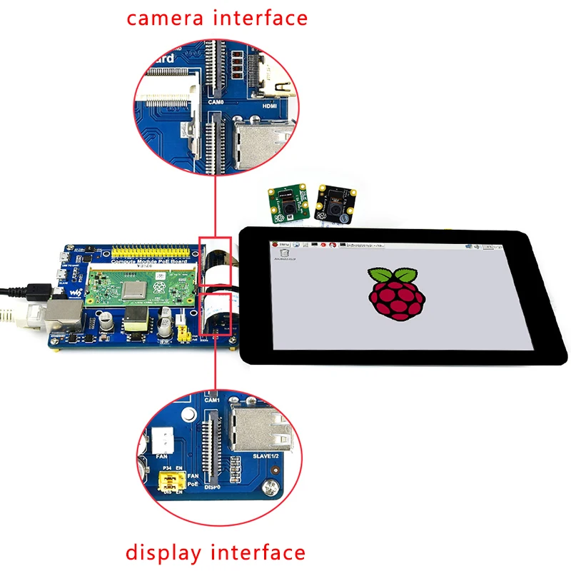 Ahududu Pi hesaplama modülü PoE Ethernet 4x USB GPIO genişletme kartı ile 3 IO kurulu ahududu Pi için CM3 / CM3L / CM3 + / CM3 + L